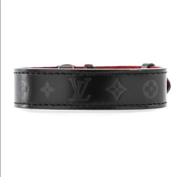 NWOT: Louis Vuitton Monogram Leather Good Luck Bracelet (Black) - Picture 2 of 3
